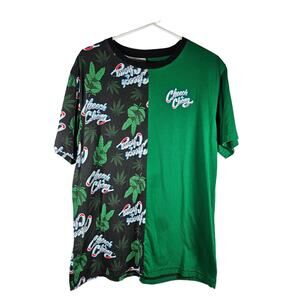 Cheech and Chong Men’s‎ Peace Pot Leaf Design Black and Green Size Medium